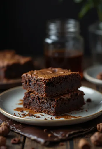 Čokoladni brownie s hrskavom koricom i mekom unutrašnjosti, narezan na kocke