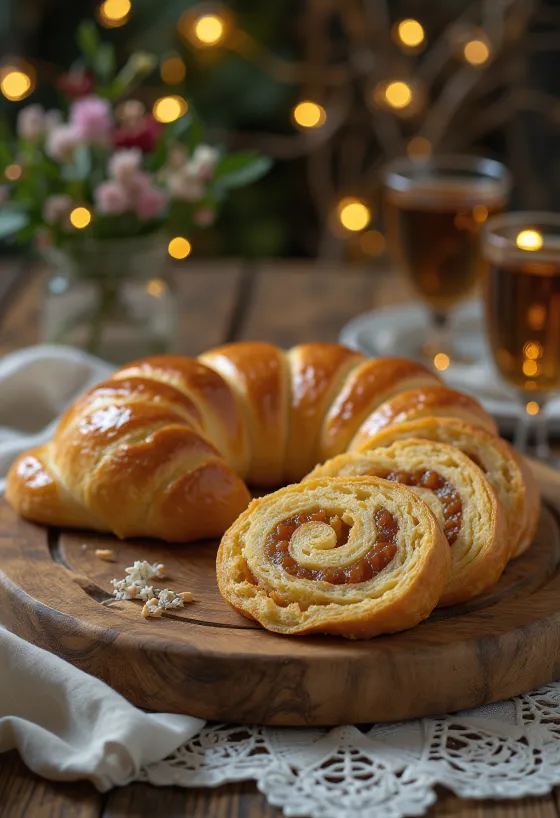 Bejgli s marcipanom sa zlatno-smeđom korom i bogatim punjenjem