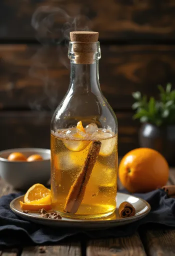 Američki slatki cider u čaši sa začinima