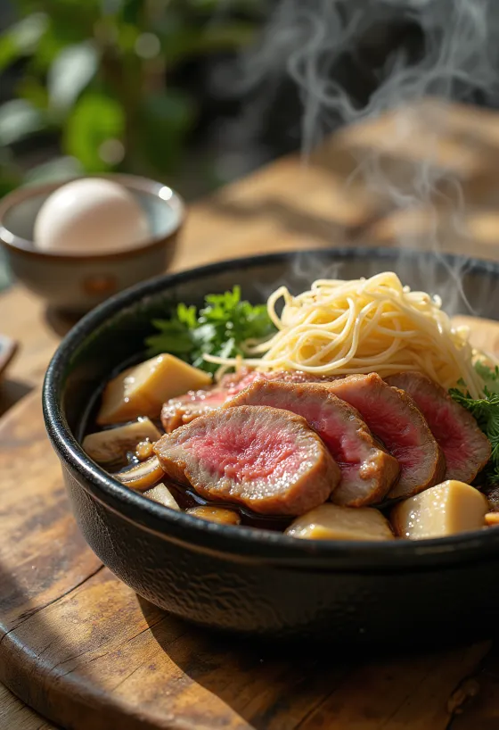 Beef Sukiyaki japansko hot pot jelo