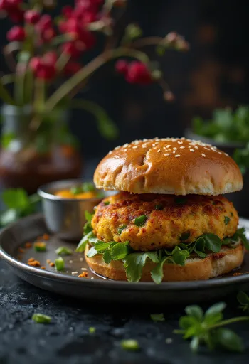 Indijski Masala Burger serviran