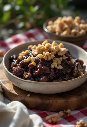 Anjeer ka Halwa s bogatim okusima smokve, prženim orasima i ružinom vodicom.