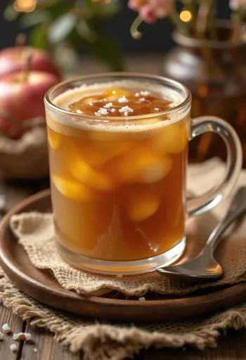 Cider od jabuke s karamelom poslužen