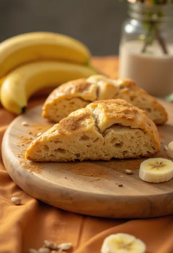 Pečeni scone s bananom i cimetom serviran