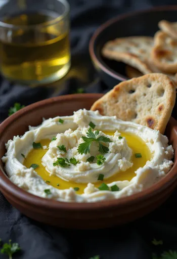 Haydari umak od jogurta serviran sa svježim povrćem