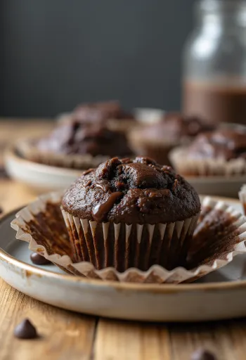 Čokoladni muffini pečeni do zlatno-smeđe boje, posluženi s komadićima čokolade