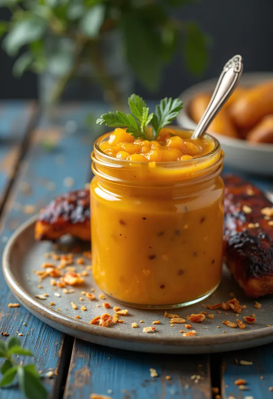 Curry barbecue umak s mangom