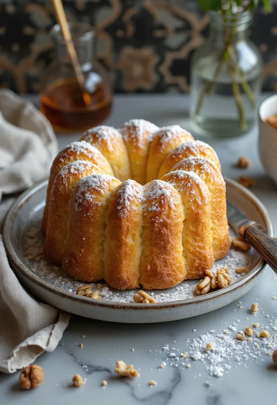 Panettone s mljevenim orasima, bogat orasima i finim okusima vanilije