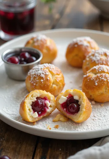 Æbleskiver s punjenjem od brusnice, feta sirom i prstohvatom vanilije