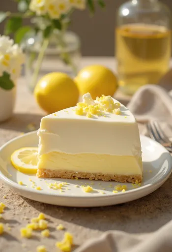 Torta od limuna i jogurta ukrašena svježim kriškama limuna