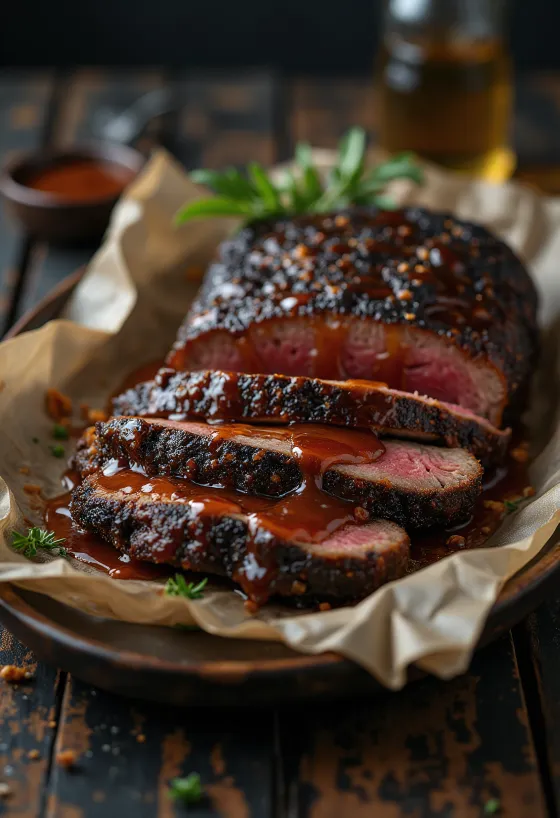 Dimljena BBQ govedina s umakom od smeđeg šećera
