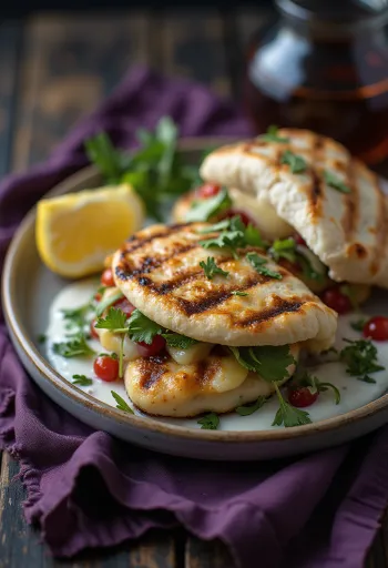 Halloumi pita s grilanim sirom i svježim povrćem