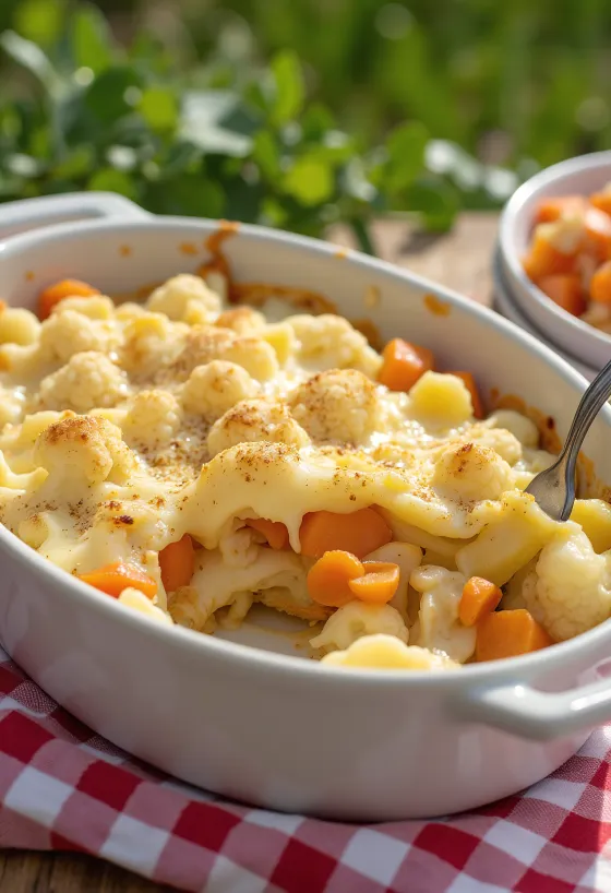 Složenac od cvjetače i povrća poslužen