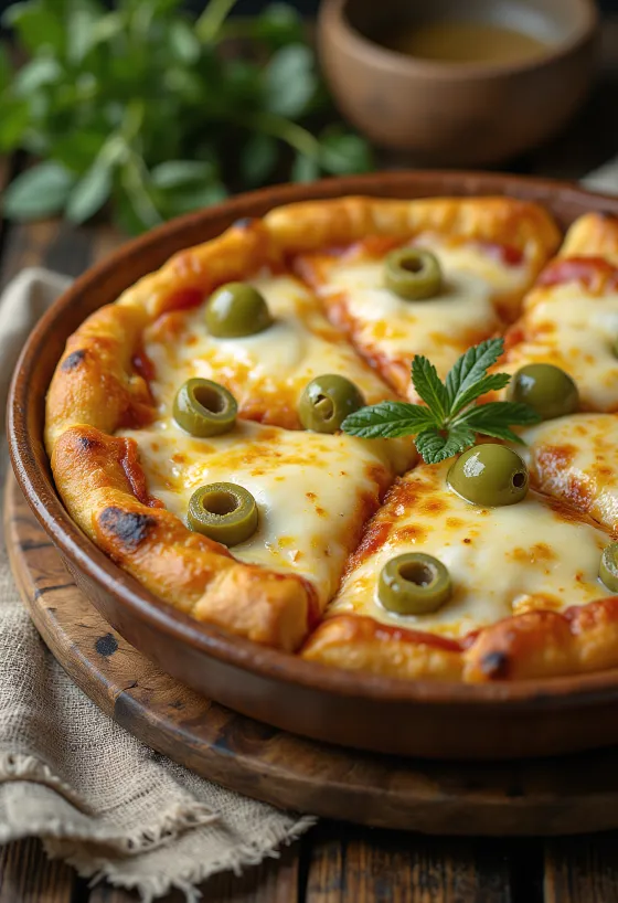 Pizza Argentina s debelim tijestom, mozzarellom i umakom od rajčice