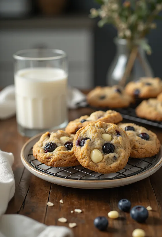 Svježe pečeni keksi s borovnicama