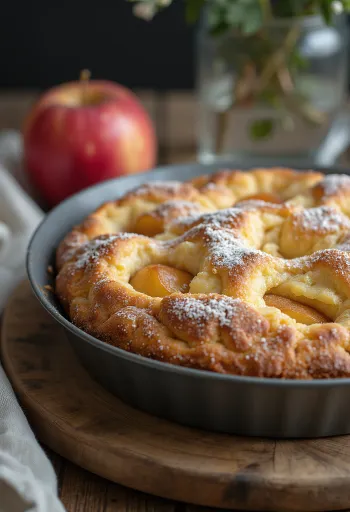 Kolač s jabukama i cimetom serviran