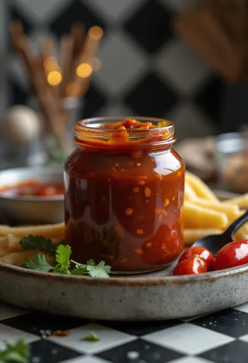 Dimljeni chili barbecue umak u zdjelici