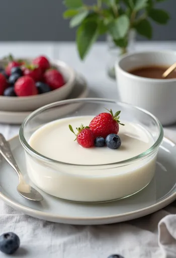 Panna cotta bez šećera poslužena