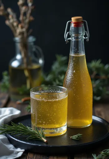 Skandinavski cider od smreke poslužen u čaši