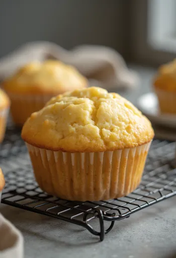 Muffini od vanilije pečeni do zlatno-smeđe boje, posluženi u papirnatim košaricama