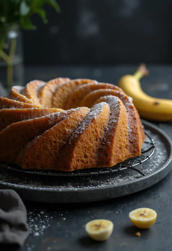 Kuglof od banane serviran
