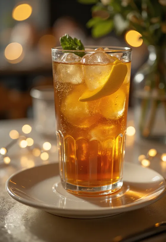 Long Island Iced Tea koktel ukrašen kriškom limuna