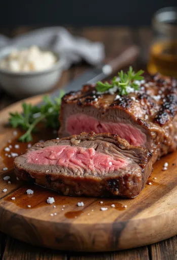 Picanha, grilani odresci brazilske govedine s pečenim krumpirom i chimichurri umakom