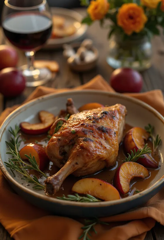 Hrskavo pečeni pačji batak poslužen s pire krumpirom i dinstanim kupusom