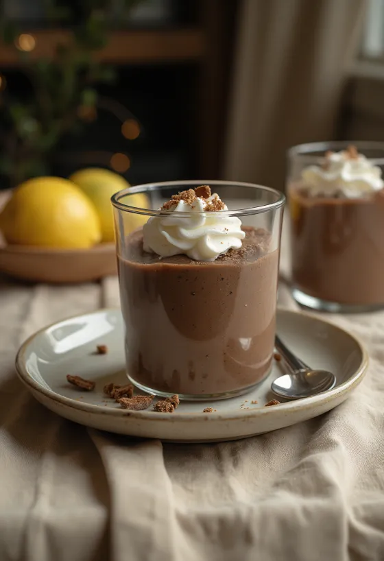 Čokoladni mousse s limunom serviran u čašama