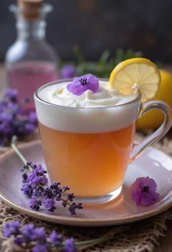 Cider s lavandom poslužen u čaši