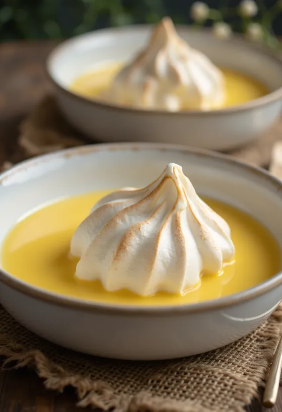 Šnenokle servirane u čašama, ukrašene vanilin kremom i pjenom od bjelanjaka