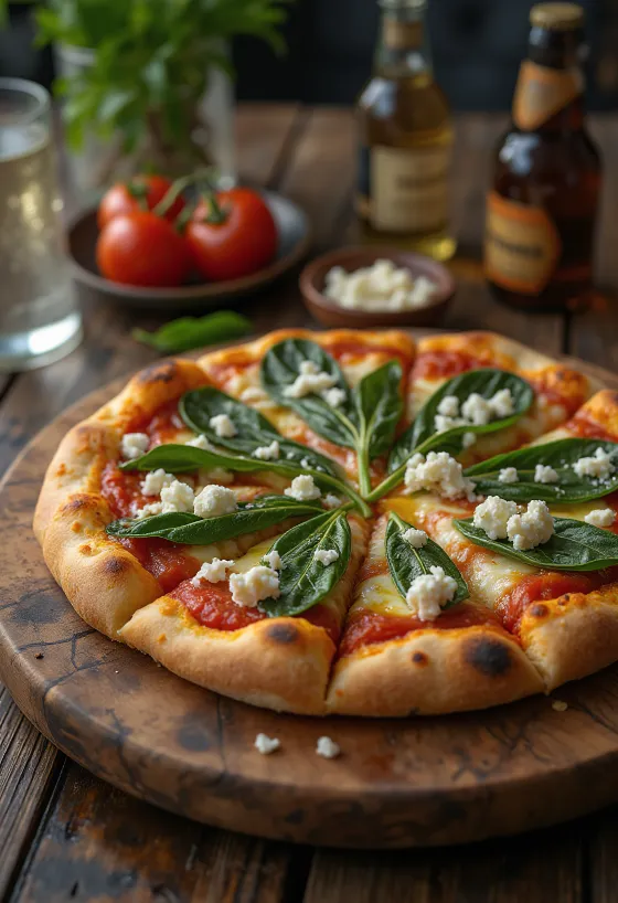 Pizza ai Caprini s kozjim sirom i špinatom