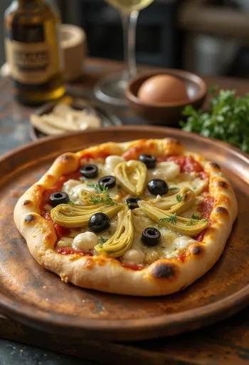 Pizza s artičokama, mozzarellom i parmezanom