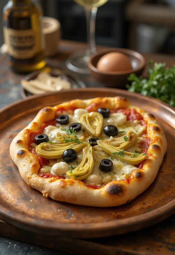 Pizza s artičokama, mozzarellom i parmezanom