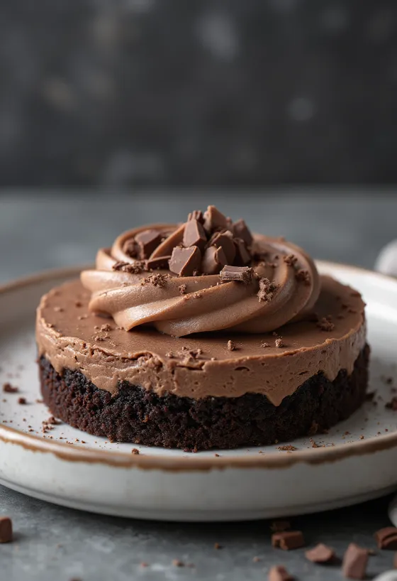 Torta od čokoladnog moussea servirana