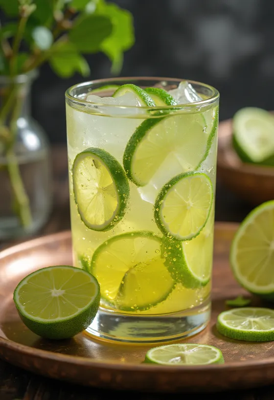 Cider s limetom i mentom poslužen u čaši