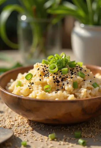 Riža sa sezamom poslužena
