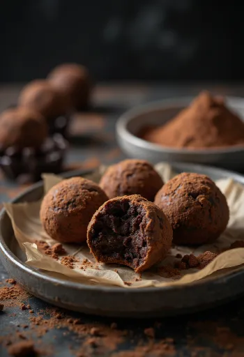 Čokoladne truffle kuglice poslužene