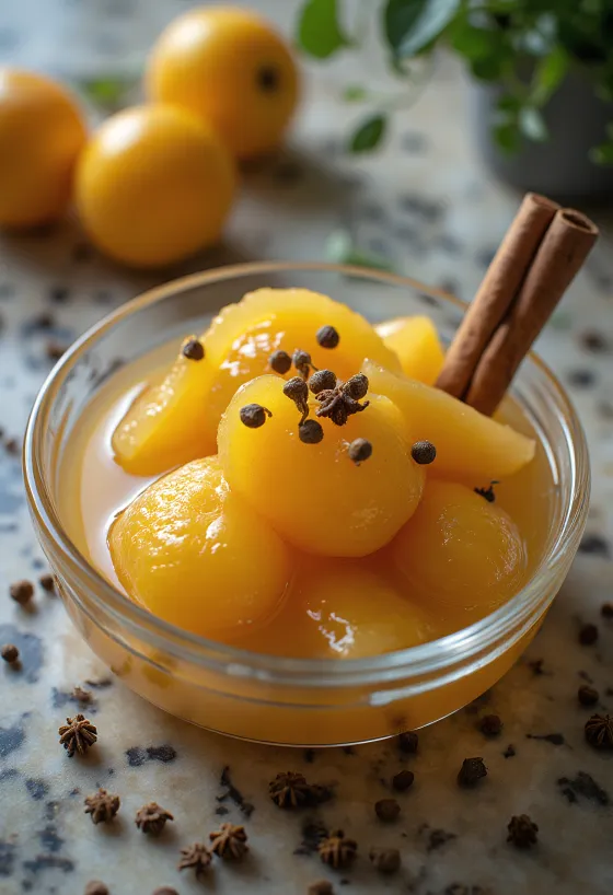 Kompot od dunja začinjen cimetom i klinčićem