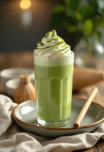 Matcha frappé svježe poslužen