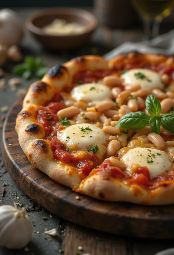 Pizza ai Fagioli s grahom i sirom