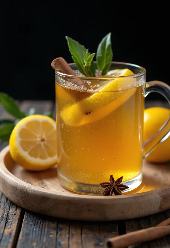 Cider od limuna i meda poslužen
