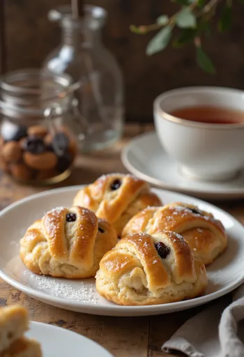 Bezglutenski Eccles cake, sa slatkim punjenjem od grožđica i zlatnosmeđe pečenim tijestom