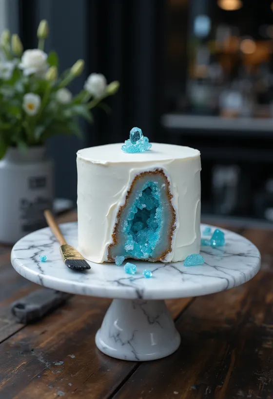 Geoda torta sa šarenim kristalnim bombonima