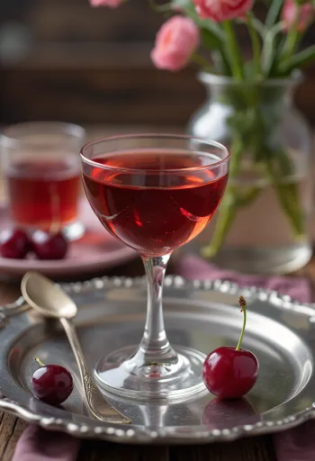 Rakija od višnje poslužena u boci