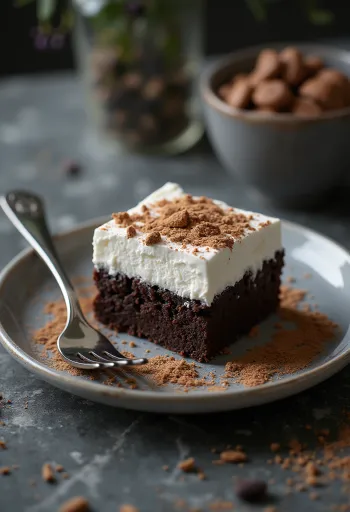 Čokoladna šnita sa šlagom poslužena