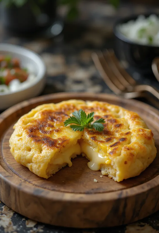 Klasična Arepa poslužena u korejskom stilu