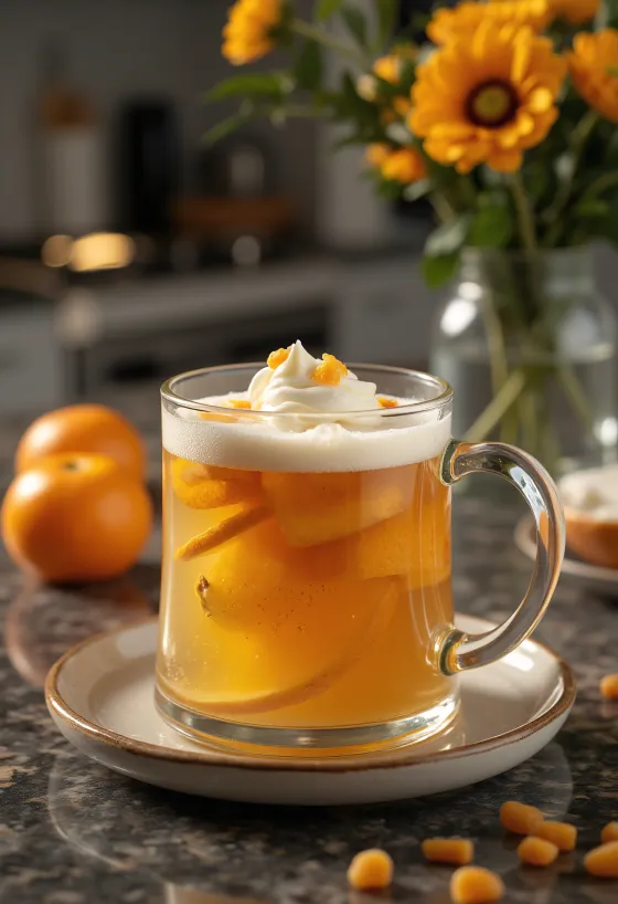 Cider s mentom i citrusima poslužen u čaši