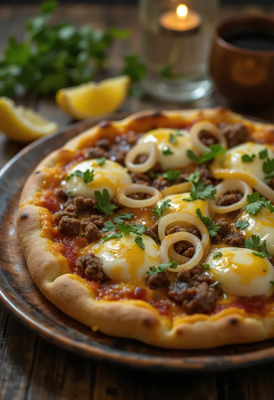 Pizza Egiziana poslužena