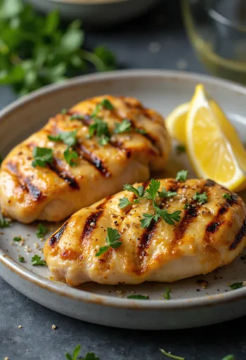 Pileća prsa na žaru poslužena sa salatom i grilanim povrćem